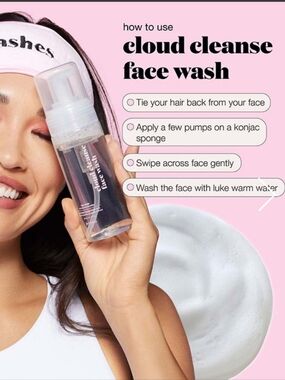 jb lashes Pro Cloud Cleanse Face Wash - Clear Foaming Cleanser 5.11 oz